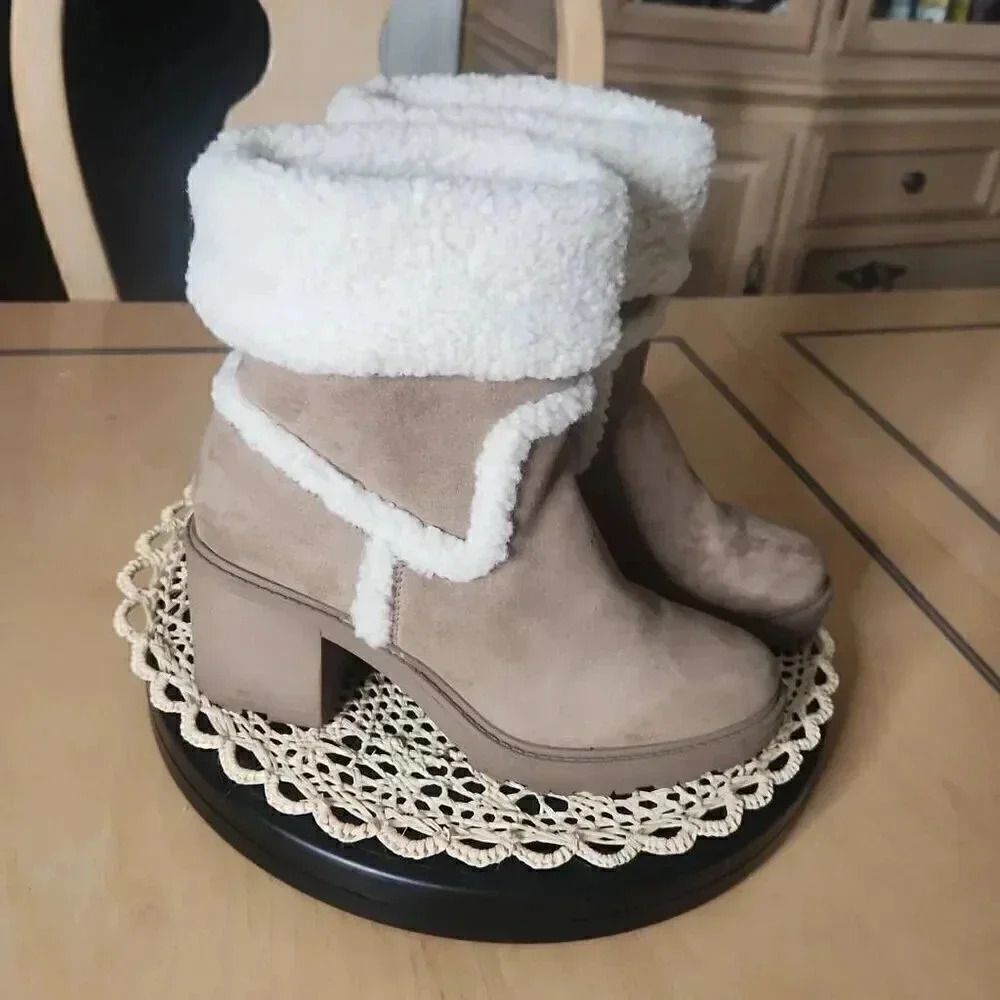 JF elle trim lug sole boots women's size 8